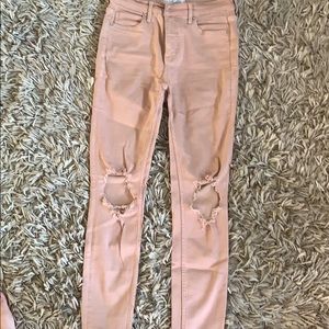 Free People pink skinny jeans